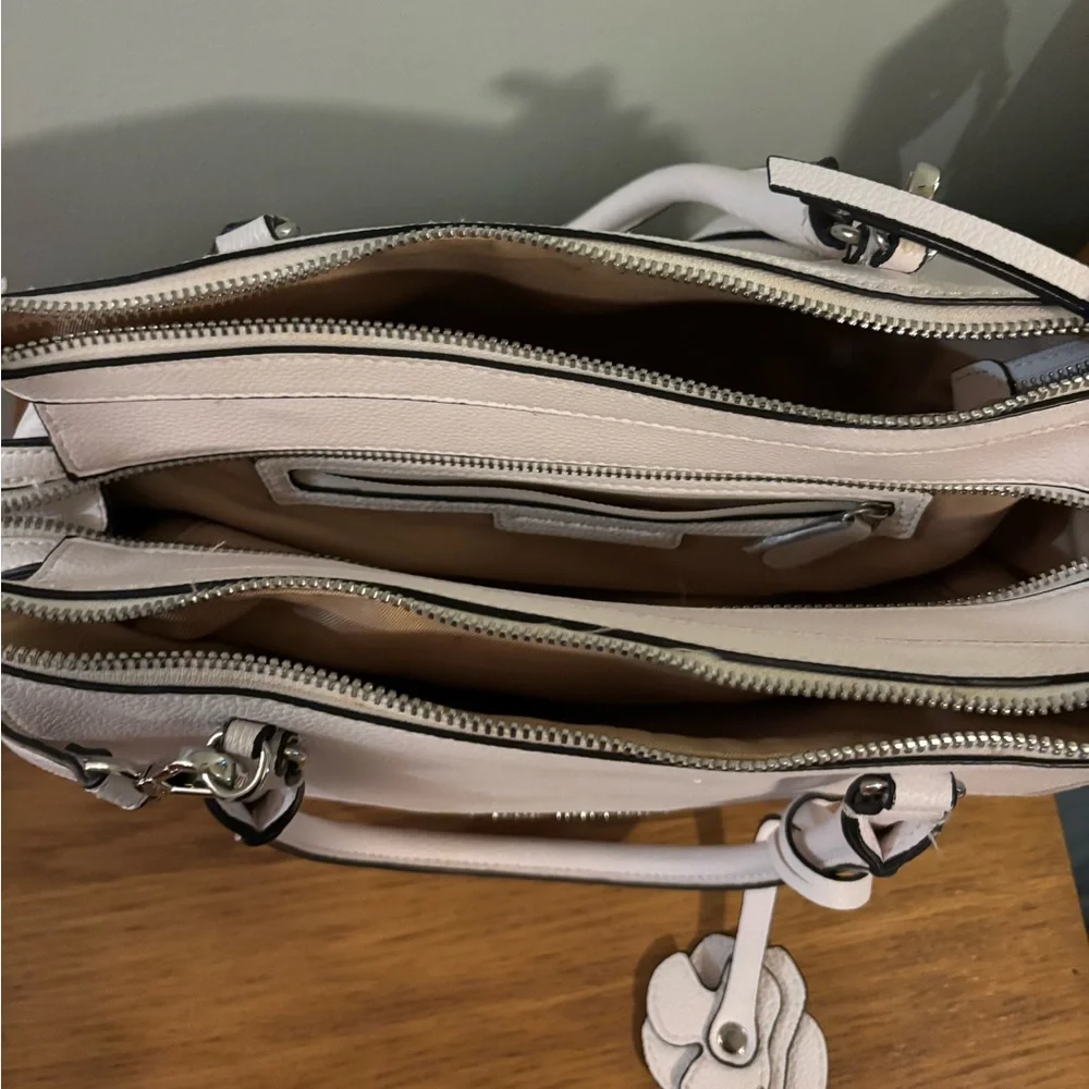 Dana Buchman handbag pebbled texture dual top handles and a crossbody strap